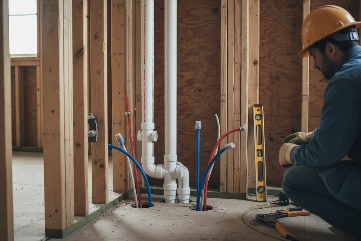 Drain and supply rough-in during Toilet Repair and Installation in Cornwall On Hudson